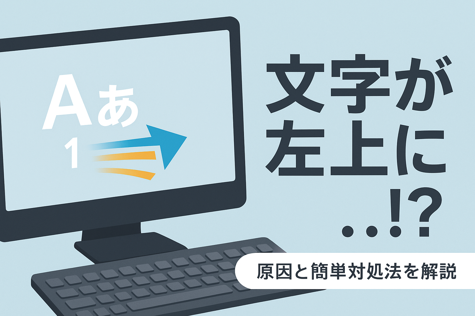 文字を入力したときに左上に出てしまうのはなぜ?